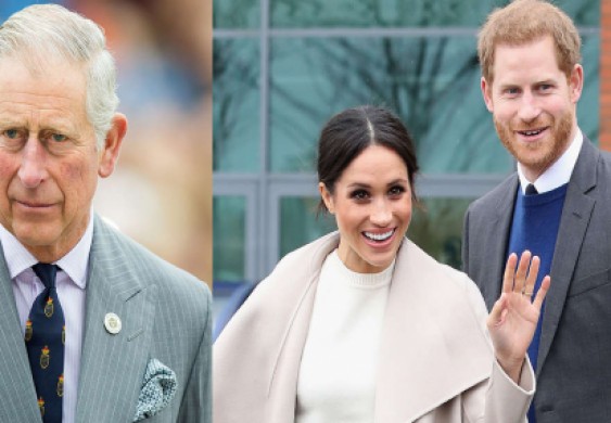 أمير تشارلز يسير بجوار ميجان في زفافها على ابنه هاري
