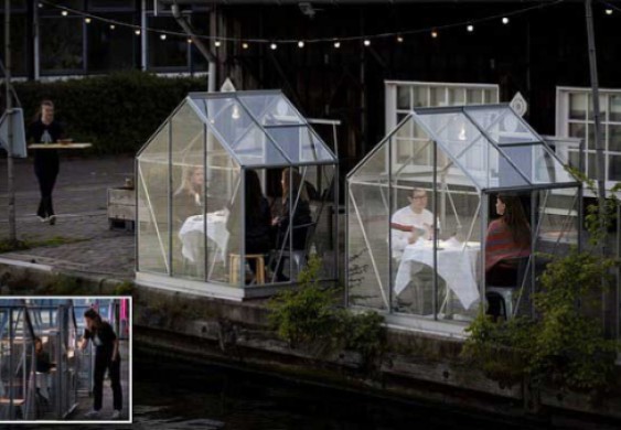 بالصور.. مطعم هولندي يتحدى كورونا ويستقبل زبائنه في بيوت زجاجية - فكر وفن