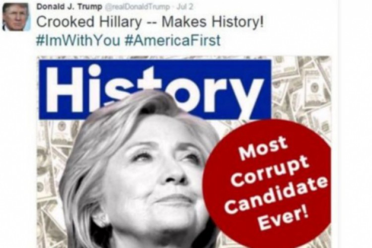 ترامب يستخدم "نجمة داود" في تغريدة هاجم فيها كلينتون